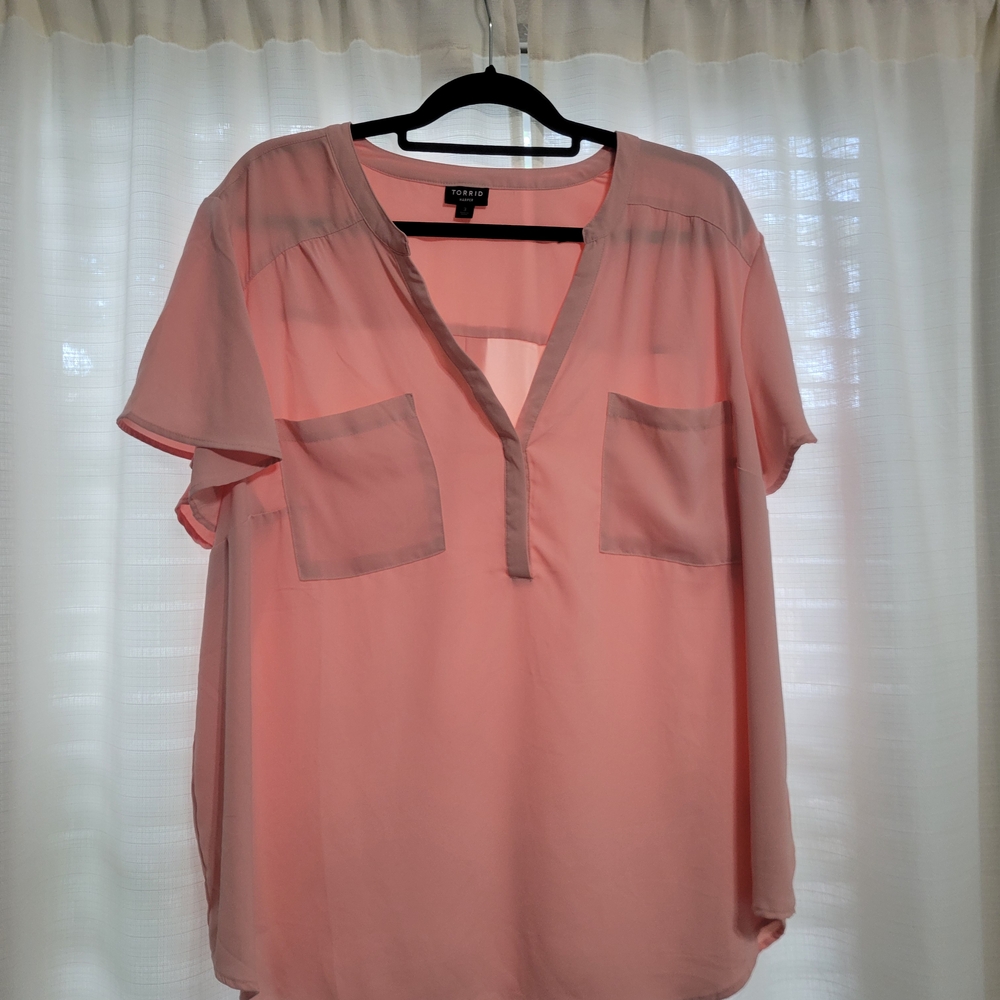Torrid Light Pink Harper Blouse for Women